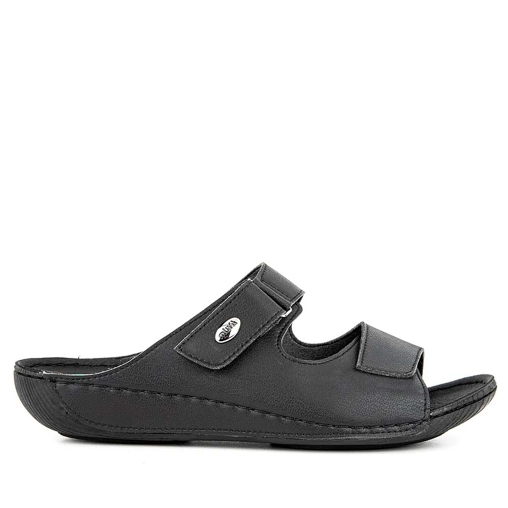 Muya Sigma Anatomik Taban Çift Bantlı Kadın Terlik - Siyah - 35