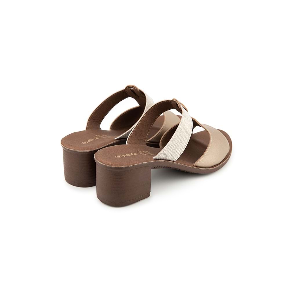 Muya Ceria Anatomik Kadın Topuklu Terlik - Altın - 38