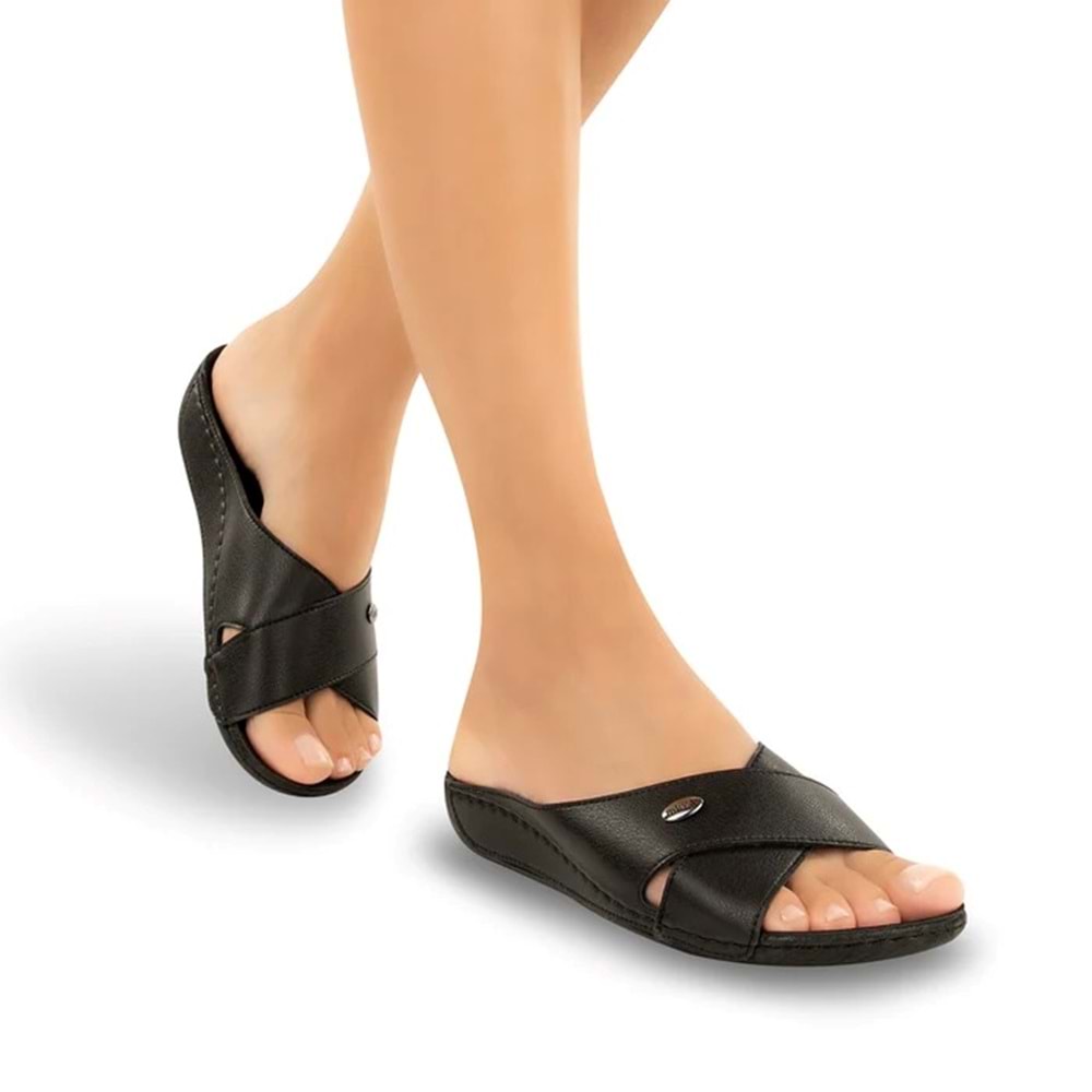 Muya Cyrus Anatomik Tabanlı Topuk Dikeni Jelli Kadın Terlik - Siyah - 40