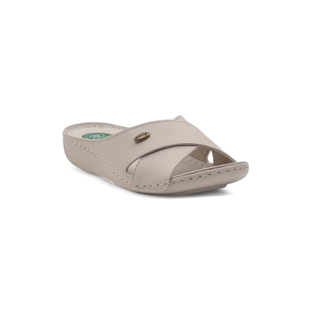 Muya Cyrus Anatomik Tabanlı Topuk Dikeni Jelli Kadın Terlik - Krem - 40