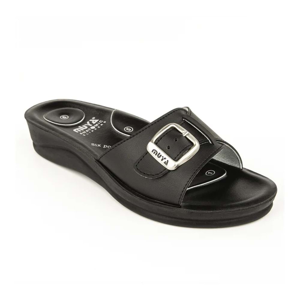 Muya Candy 6 Nokta Anatomik Taban Tokalı Kadın Terlik - Siyah - 36