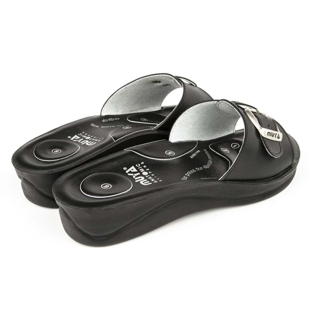 Muya Candy 6 Nokta Anatomik Taban Tokalı Kadın Terlik - Siyah - 36