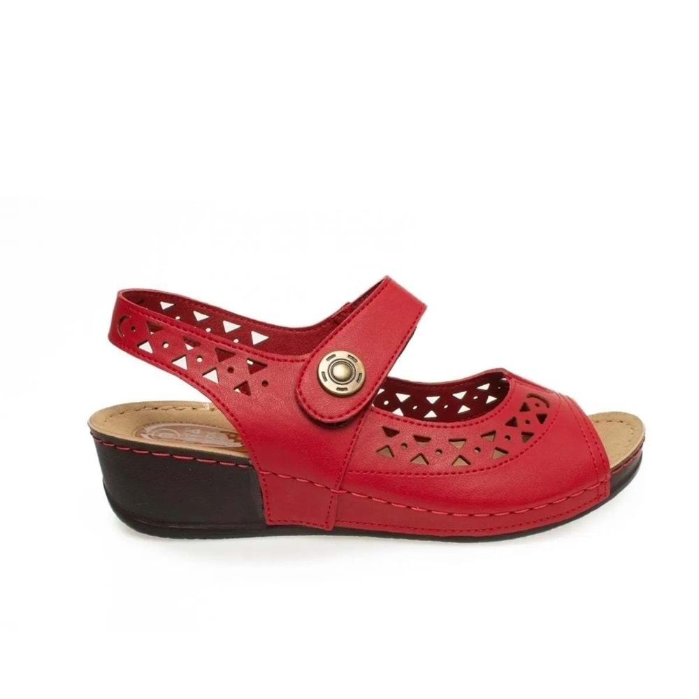 Muya Naila Anatomik Taban Topuk Dikeni Jel Destekli Topuklu Kadın Sandalet - Bordo - 41