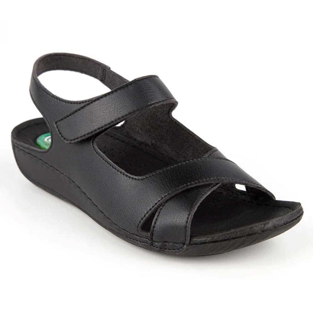 Muya Capella Anatomik Taban Jel Destekli Hafif Kadın Sandalet - Siyah - 36