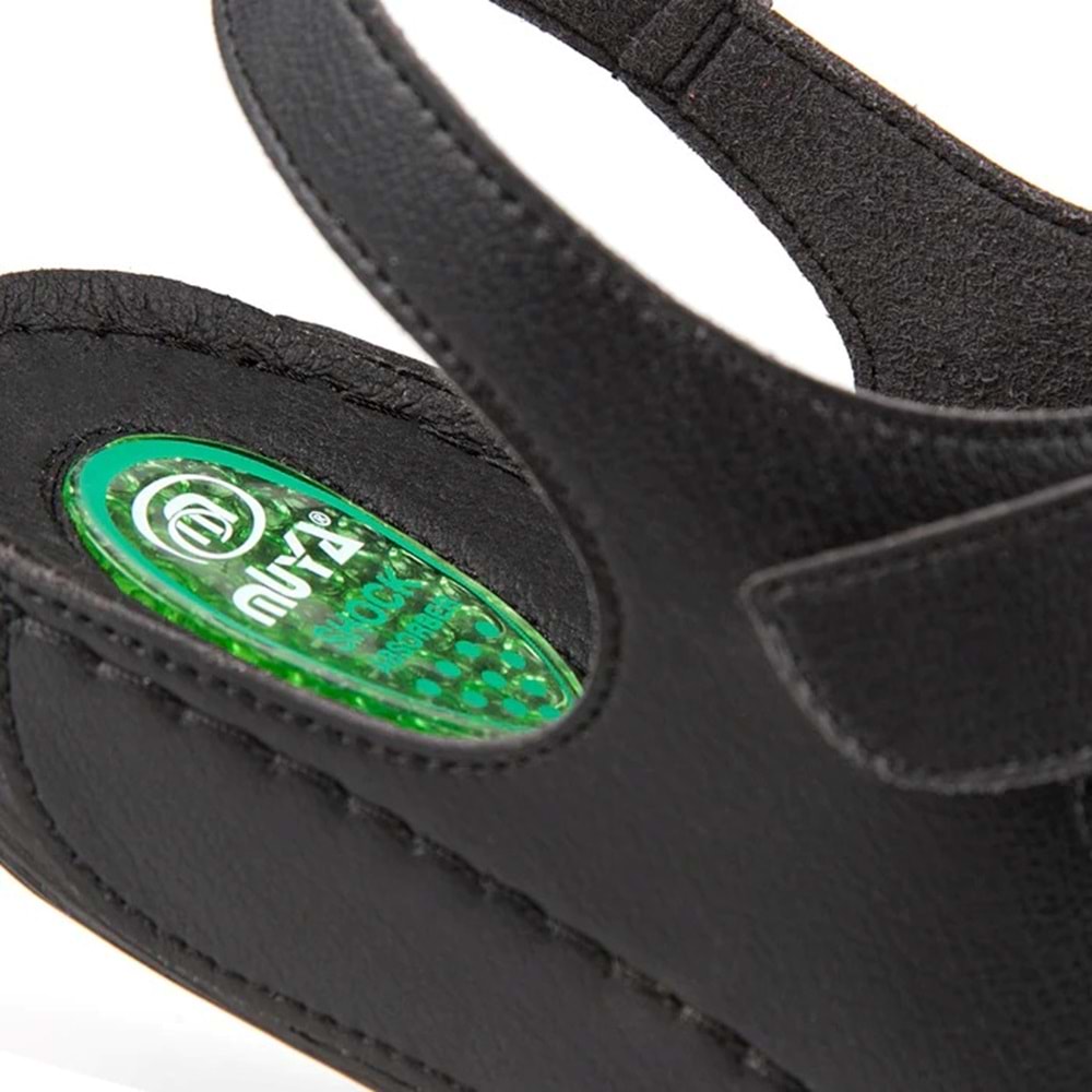 Muya Capella Anatomik Taban Jel Destekli Hafif Kadın Sandalet - Siyah - 36