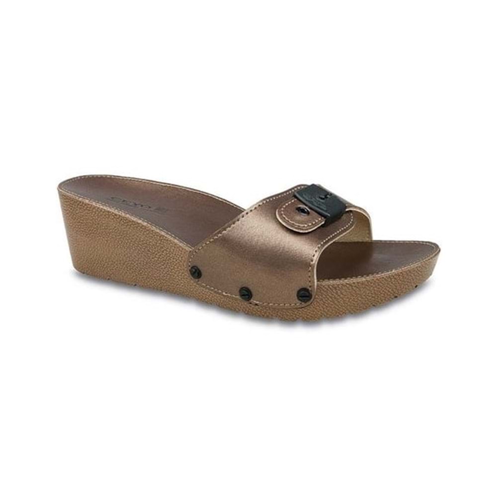 Ceyo 9969 Klasik Yüksek Topuklu Tam Ortopedik Kadın Terlik - Bakır - 39