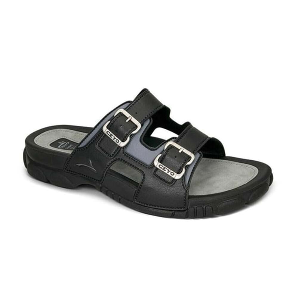 Ceyo 3200 Tam Ortopedik Çift Bantlı Erkek Terlik - Siyah - 43