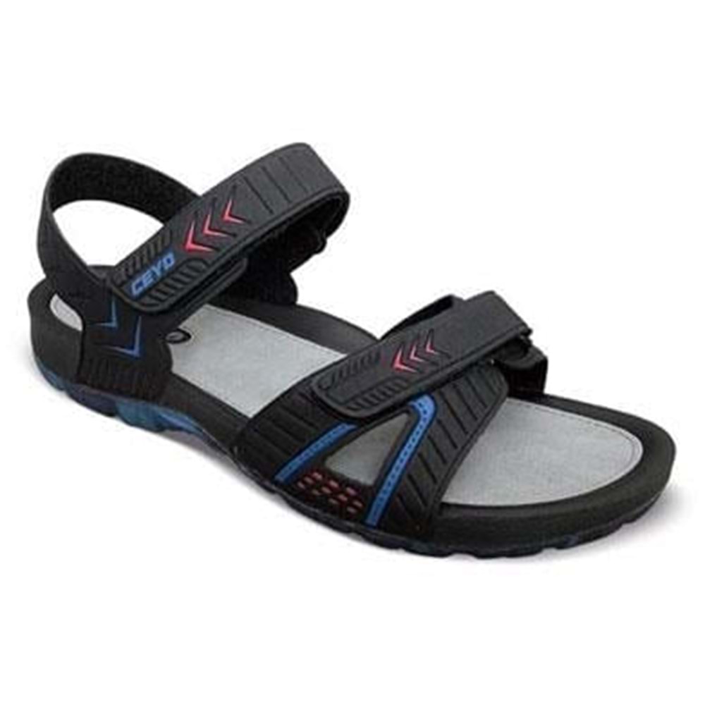 Ceyo 9829 Tam Ortopedik Erkek Sandalet - Siyah Kırmızı - 41