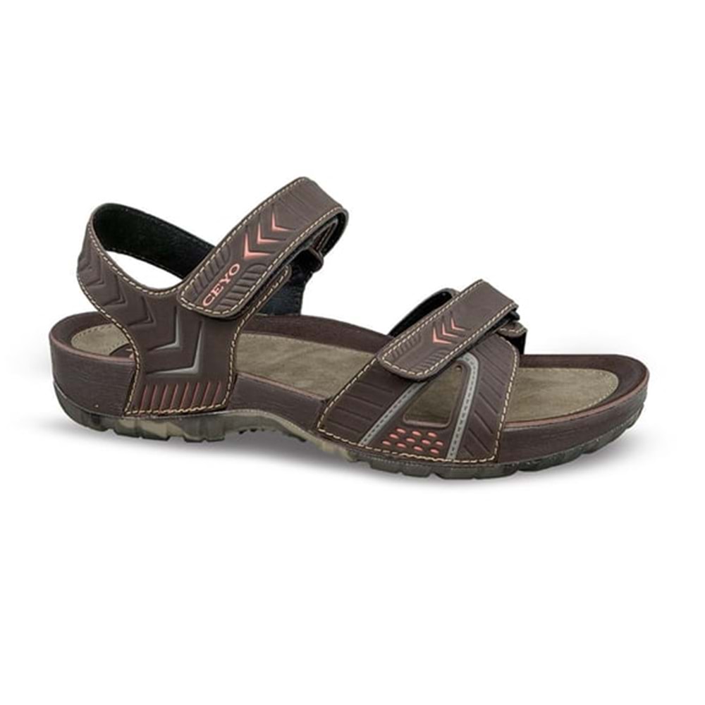 Ceyo 9829 Tam Ortopedik Erkek Sandalet - Kahverengi - 44