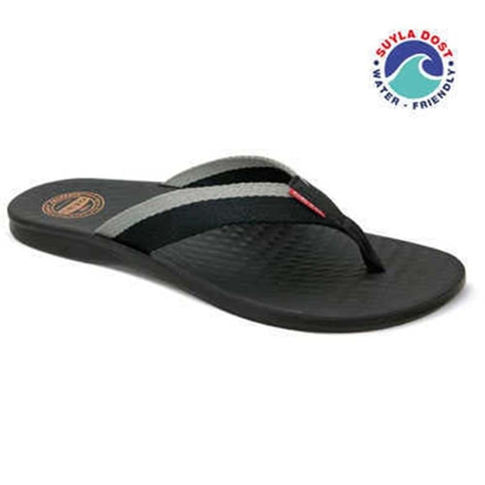 Ceyo 9851-6 Tam Ortopedik Parmak Arası Erkek Terlik - Siyah - 43