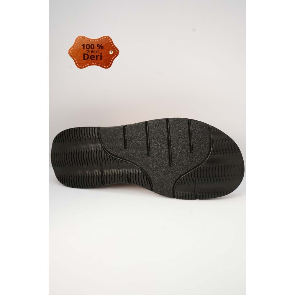 Kristal Kr.94 Anatomik Taban İçi Dışı Hakiki Deri Tek Parmak Erkek Terlik - Bej - 40