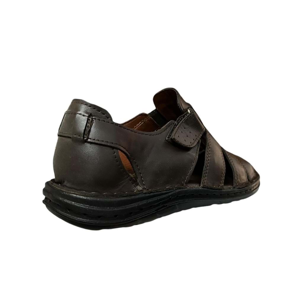 Kristal Kr.100 Anatomik Taban Önü Kapalı Hakiki Deri Erkek Sandalet - Taba - 40