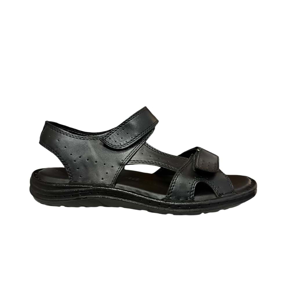 Kristal Kr.101 Anatomik Taban Hakiki Deri Erkek Sandalet - Siyah - 40
