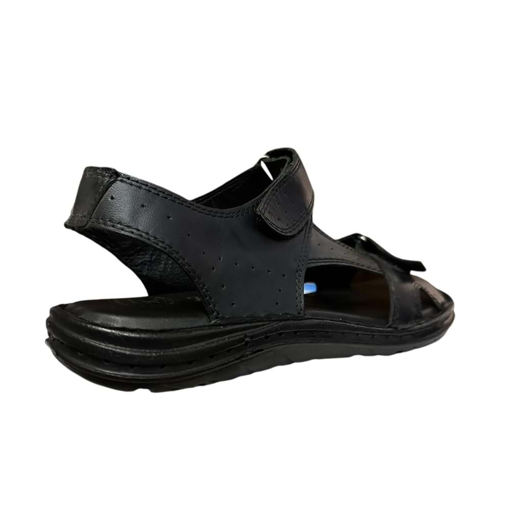 Kristal Kr.101 Anatomik Taban Hakiki Deri Erkek Sandalet - Siyah - 40