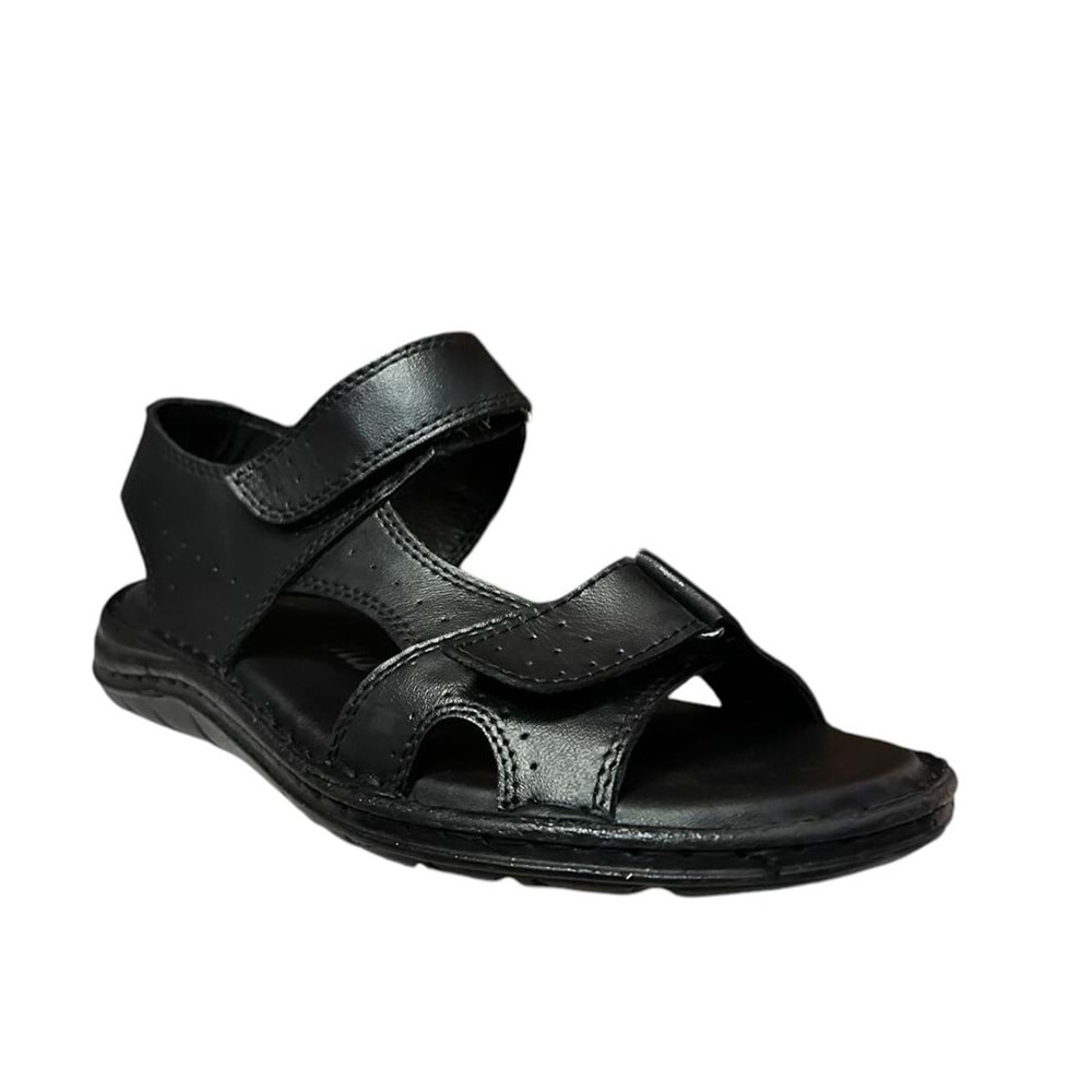 Kristal Kr.101 Anatomik Taban Hakiki Deri Erkek Sandalet - Siyah - 40