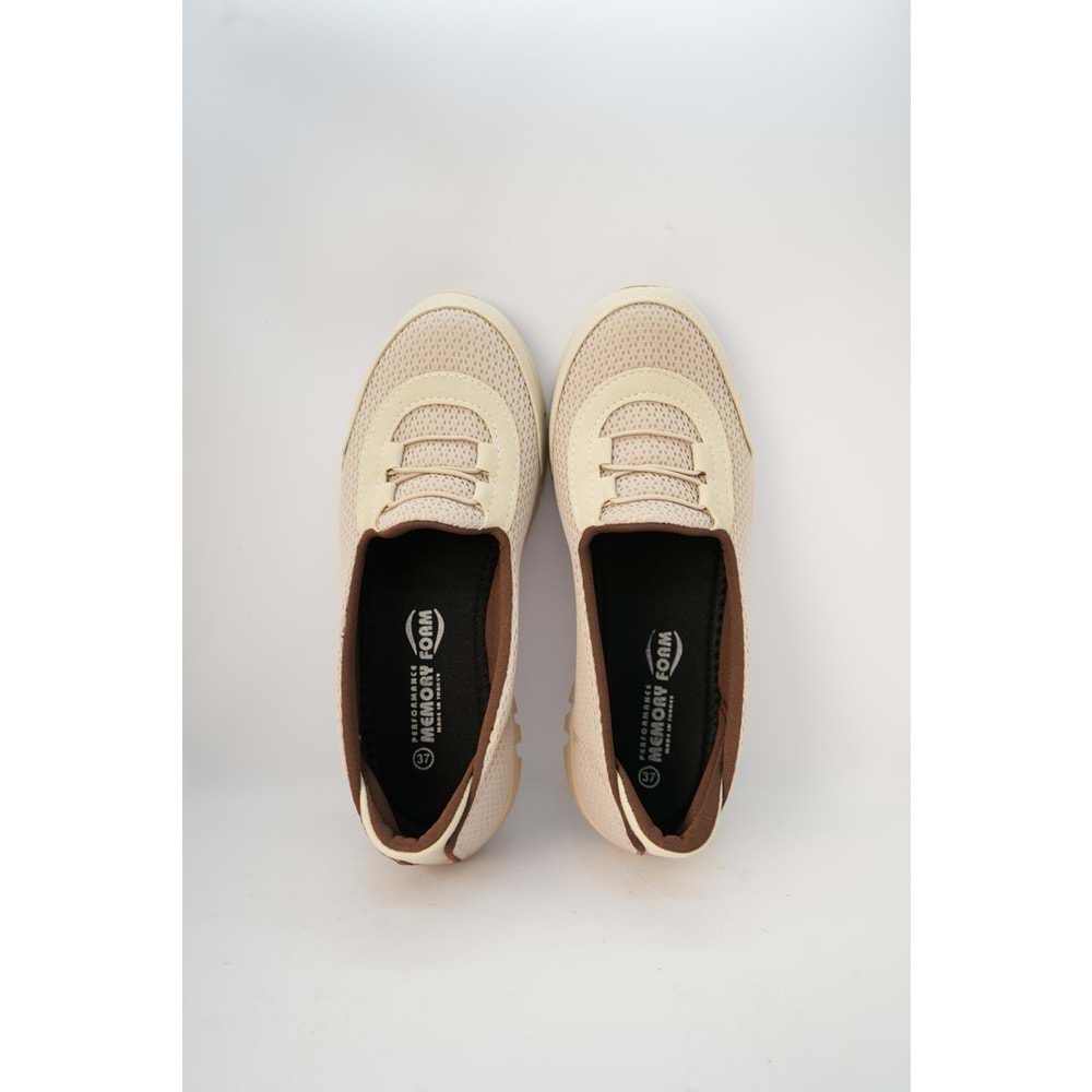 Kristal Kr.46 Anatomik Memory Taban Lastikli Kadın Ayakkabı - Bej - 37