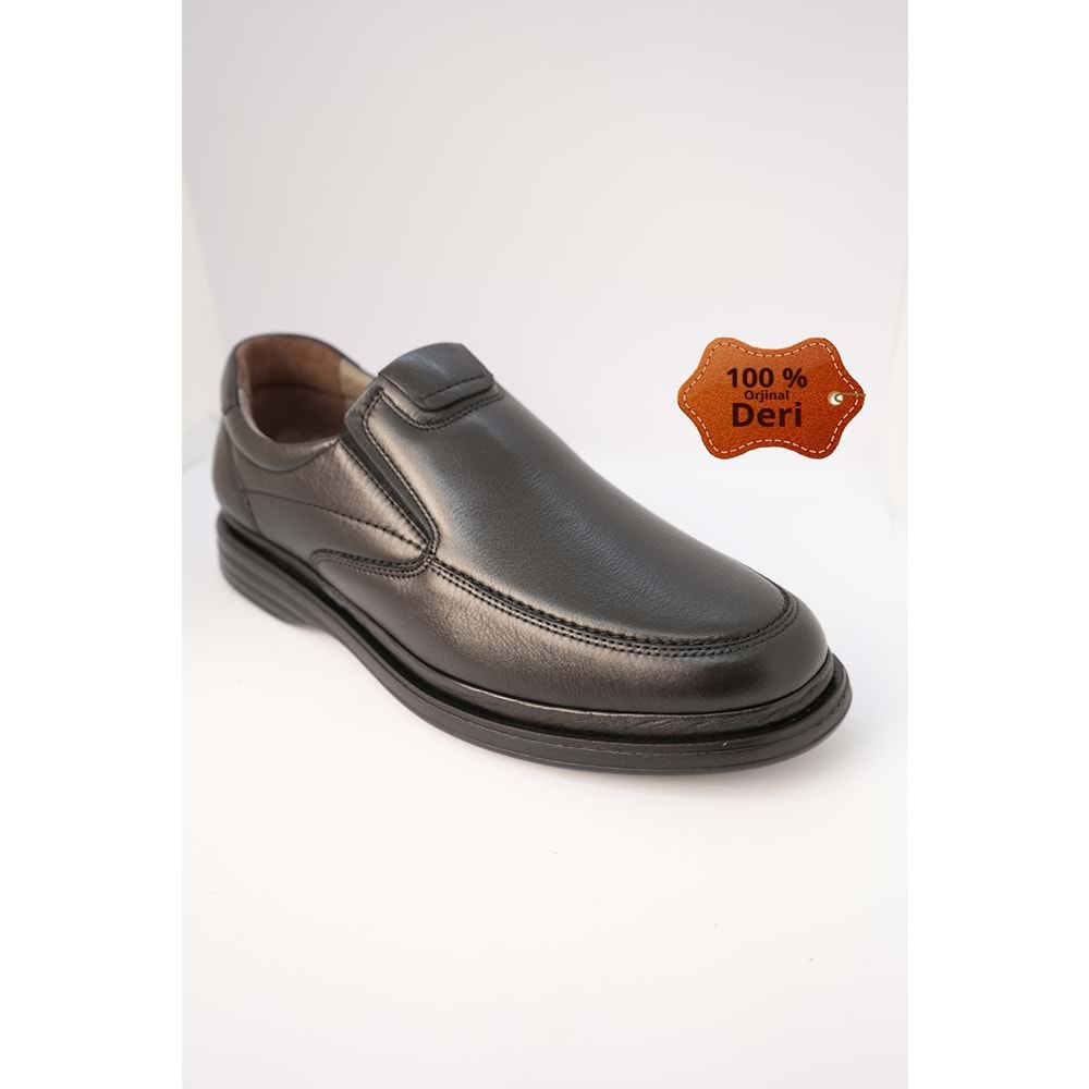 Kristal Dim.208-L Tam Ortopedik İçi Dışı Hakiki Deri Hafif Erkek Ayakkabı - Siyah - 41