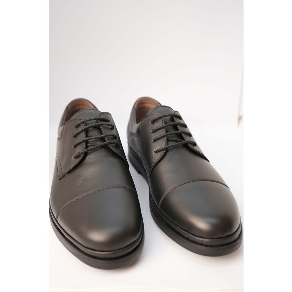 Kristal Dim.105-2 Tam Ortopedik İçi Dışı Hakiki Deri Şık Geniş Kalıp Erkek Ayakkabı - Siyah - 43