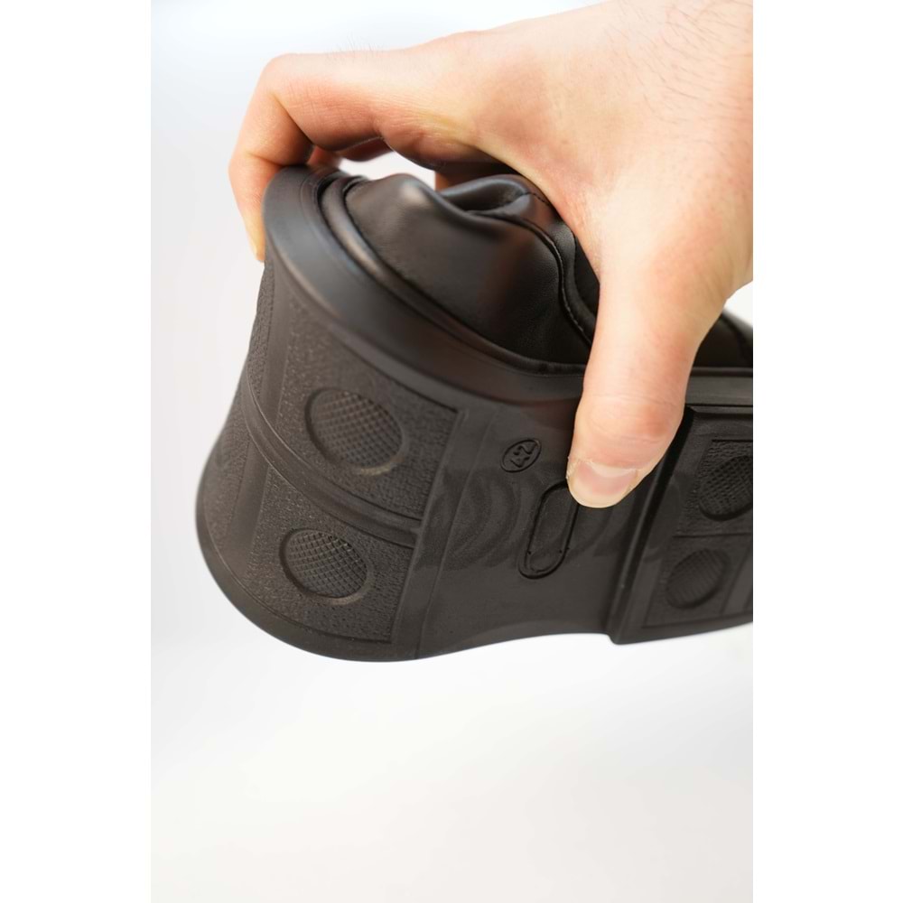 Kristal Dim.105-2 Tam Ortopedik İçi Dışı Hakiki Deri Şık Geniş Kalıp Erkek Ayakkabı - Siyah - 43