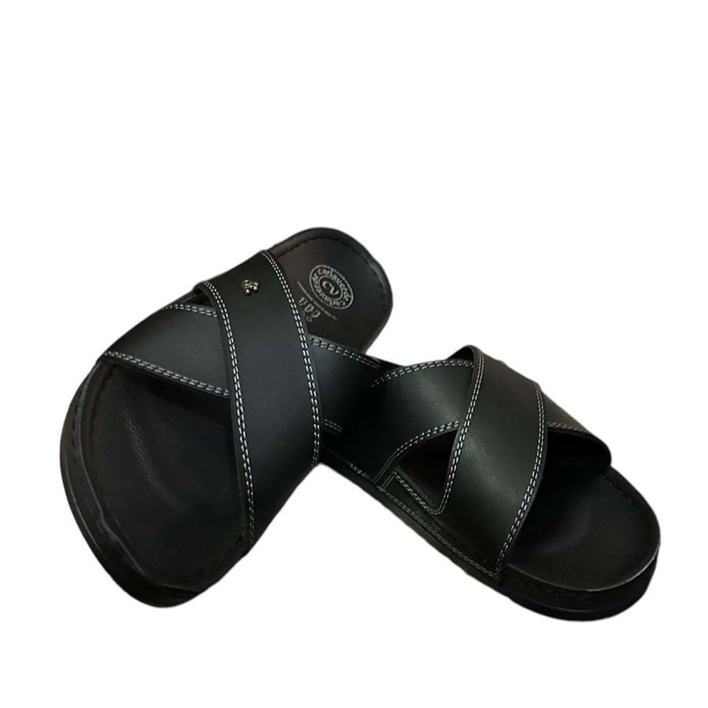 Kristal Cv.140160.50 Isl Anatomik Taban Çapraz Erkek Terlik - Siyah - 40