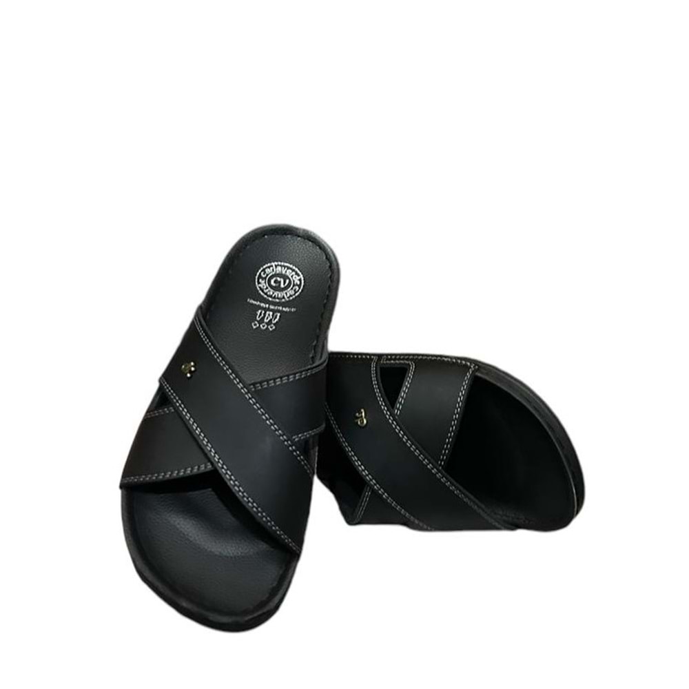 Kristal Cv.140160.50 Isl Anatomik Taban Çapraz Erkek Terlik - Siyah - 40