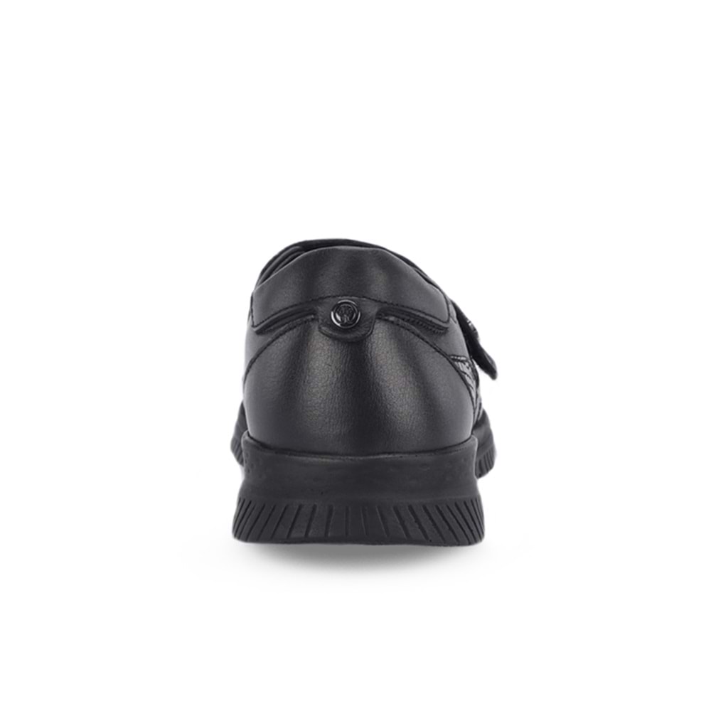 Forelli Golden Tam Ortopedik Cırtlı İçi Dışı Hakiki Deri Kadın Ayakkabı - Siyah - 36