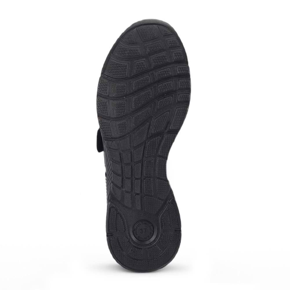 Forelli Golden Tam Ortopedik Cırtlı İçi Dışı Hakiki Deri Kadın Ayakkabı - Siyah - 36