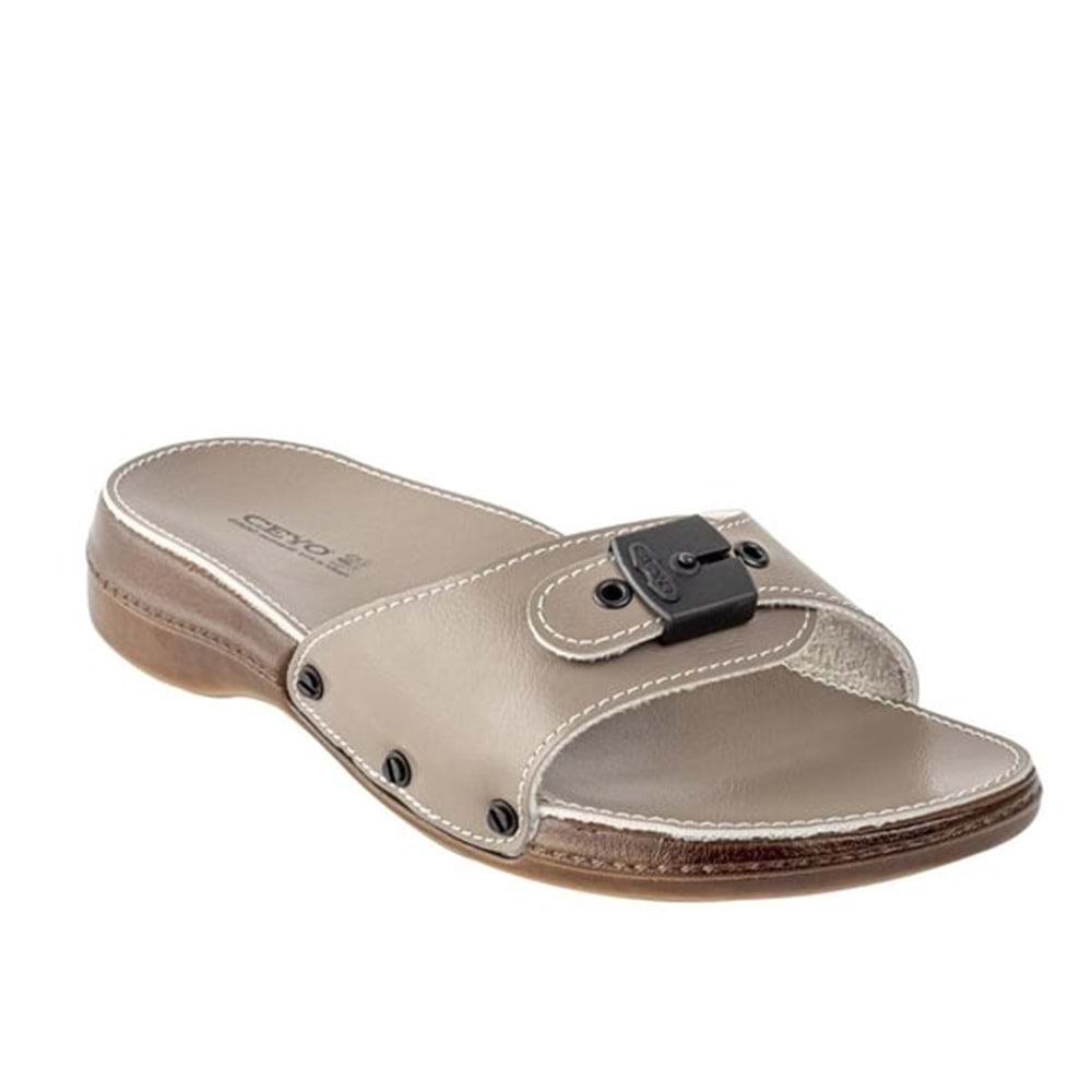 Ceyo 6500 Klasik Tam OrtopediK Kadın Terlik - Vizon - 40