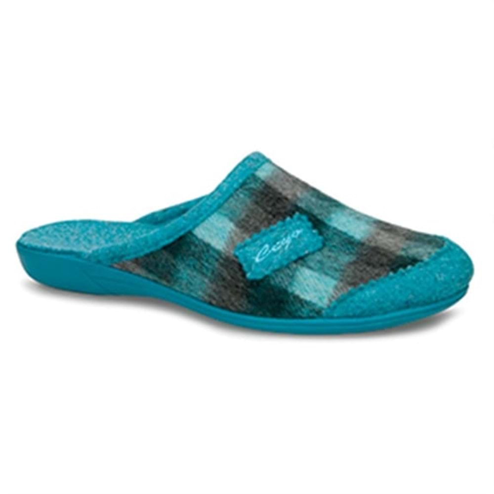 Ceyo 9866-20 Tam Ortopedik Ses Yapmaz Kadın Ev Terliği - Turkuaz - 40