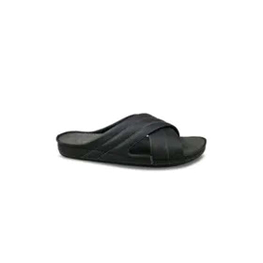 Ceyo 9964-10 Tam Ortopedik Çapraz Erkek Terlik - Siyah - 42