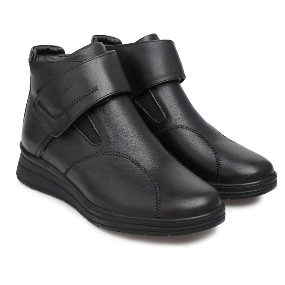 Forellı Peykan-H Tam Ortopedik İçi Dışı Hakiki Deri Kadın Bot - Siyah - 41