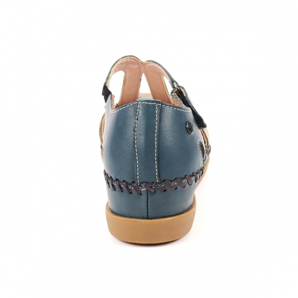Forellı Sally-G Tam Ortopedik İçi Dışı Hakiki Deri Kadın Sandalet - Mavijean - 40