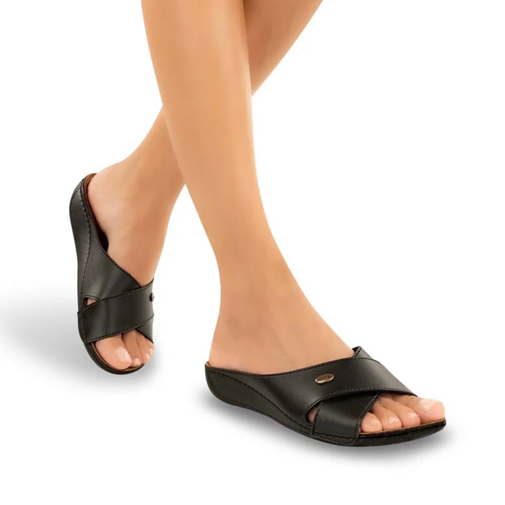 Muya Misty Anatomik Ve Hafif Taban Kadın Çapraz Terlik - Siyah - 36