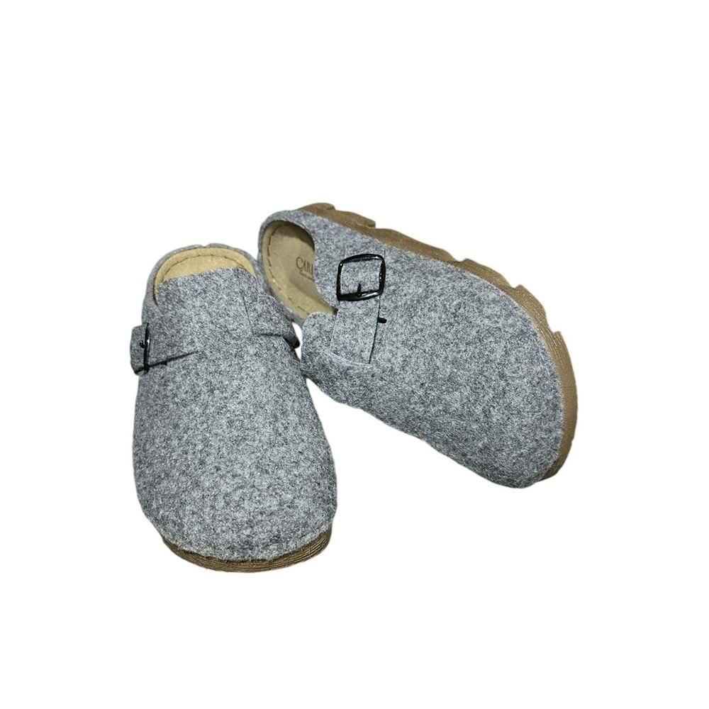 Kristal Cv.220505 Önü Kapalı Keçe Kadın Ev Terlik - Cv.220505 - Gri - 40