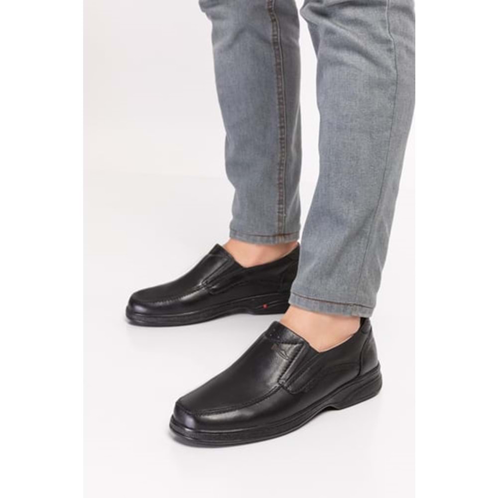 Dia 101 Tam Ortopedik İçi Dışı Hakiki Deri Diyabetik Erkek Şeker Ayakkabısı - 101 - Siyah - 39