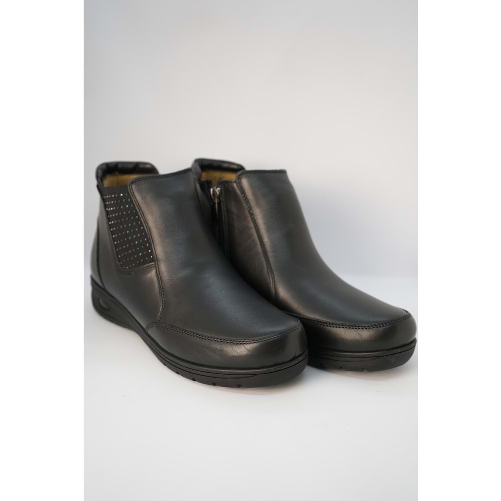 Kristal Dr.280 Tam Ortopedik Hakiki Deri Sıcak Astar Kadın Bot - Dr.280 - Siyah - 40