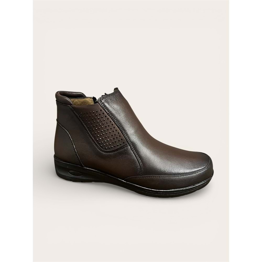 Kristal Dr.280 Tam Ortopedik Hakiki Deri Sıcak Astar Kadın Bot - Kahverengi - 38