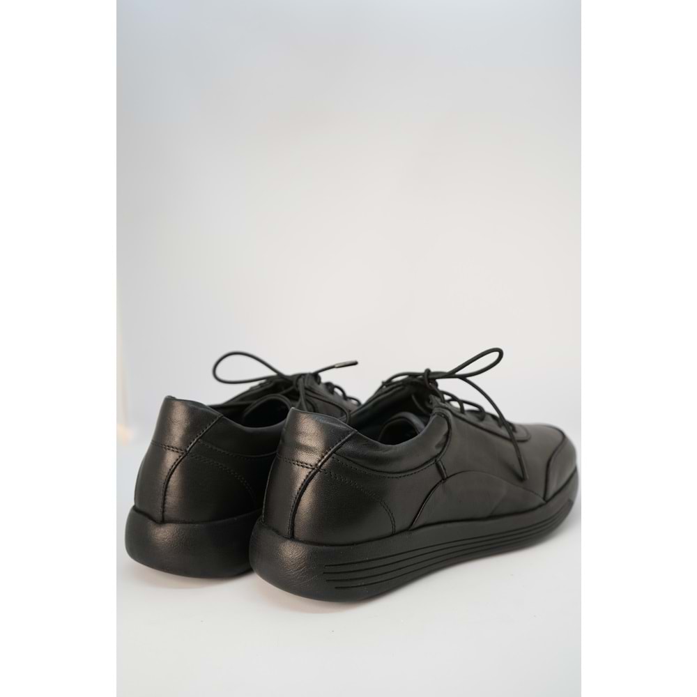 Forex Tam Ortopedik İçi Dışı Hakiki Deri Lastikli Kadın Ayakkabı - Siyah - 39