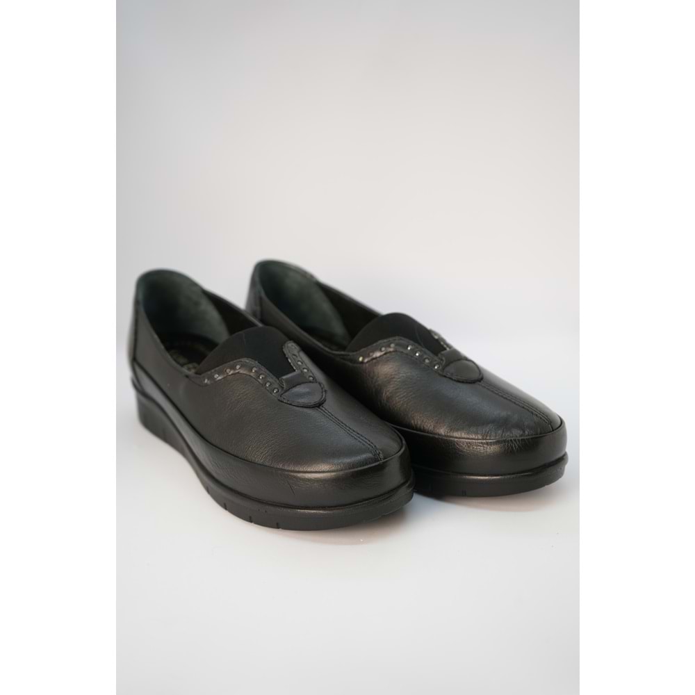 Kristal Mr.07 Tam Ortopedik İçi Dışı Hakiki Deri Kadın Ayakkabı - Siyah - 40