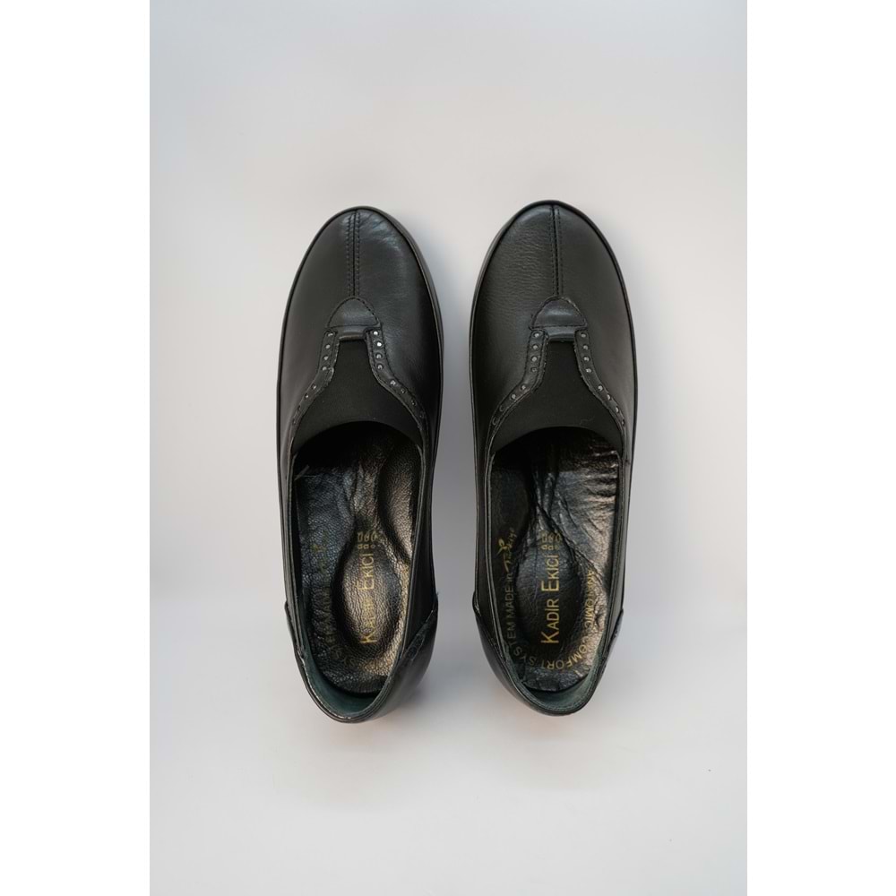 Kristal Mr.07 Tam Ortopedik İçi Dışı Hakiki Deri Kadın Ayakkabı - Siyah - 40