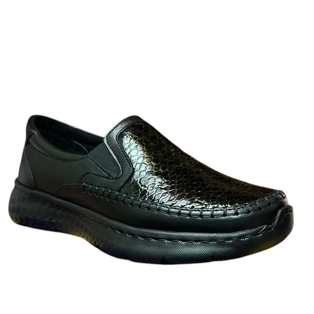 Kristal Dim.1212 Tam Ortopedik İçi Dışı Hakiki Deri Ekstra Hafif Rugan Kadın Ayakkabı - Siyah - 36