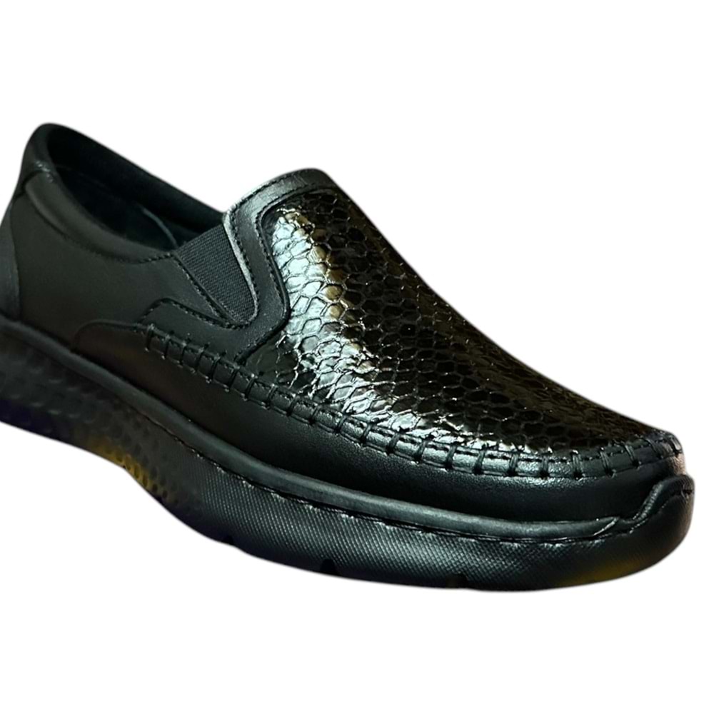 Kristal Dim.1212 Tam Ortopedik İçi Dışı Hakiki Deri Ekstra Hafif Rugan Kadın Ayakkabı - Siyah - 36