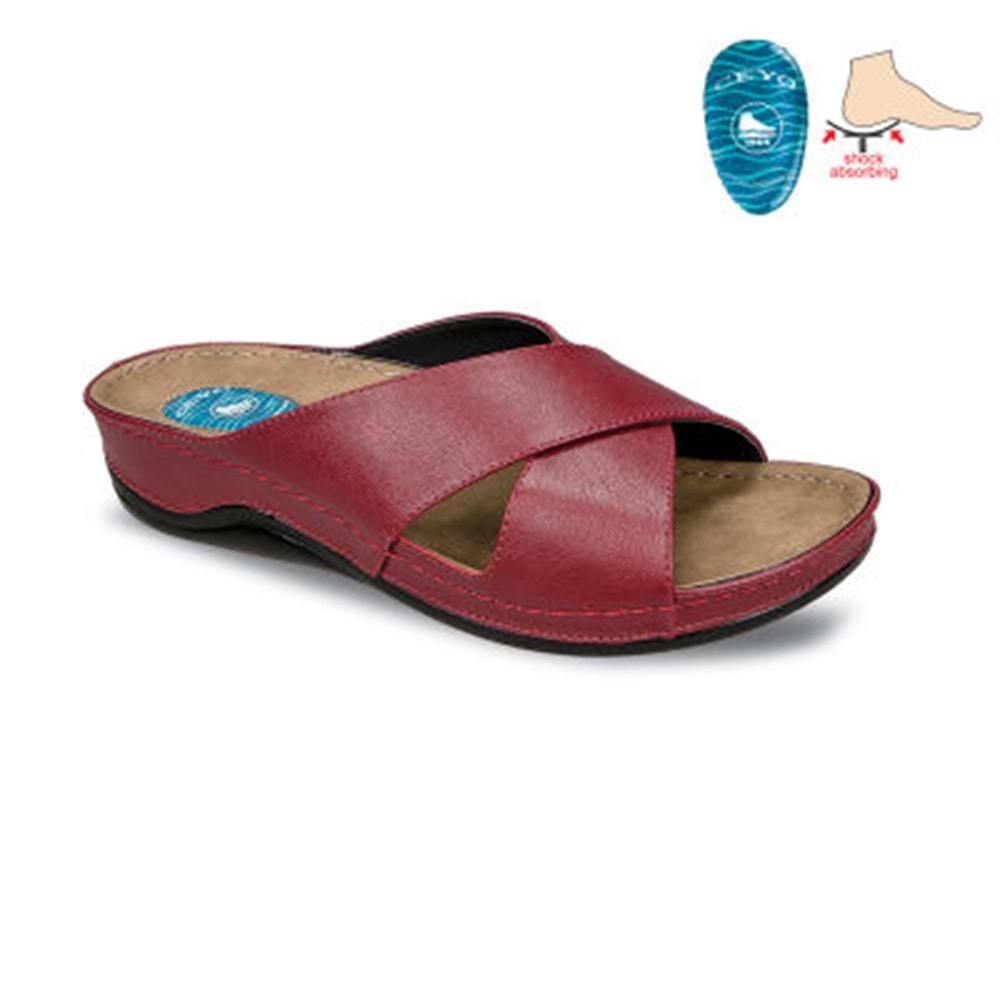 Ceyo 9946-1 Tam Ortopedik Kadın Terlik - Bordo - 39