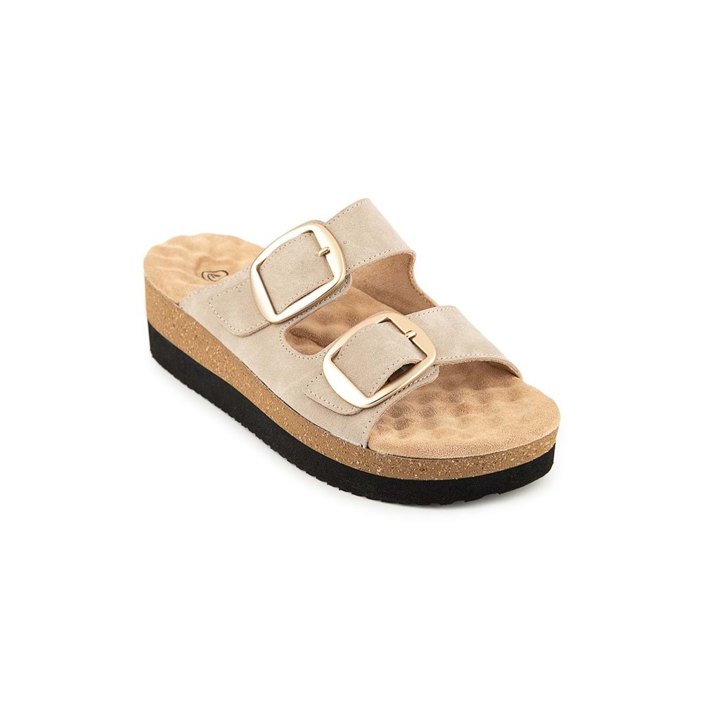 Muya Pantai Anatomik Tabanlı Kadın Terlik - Krem - 40