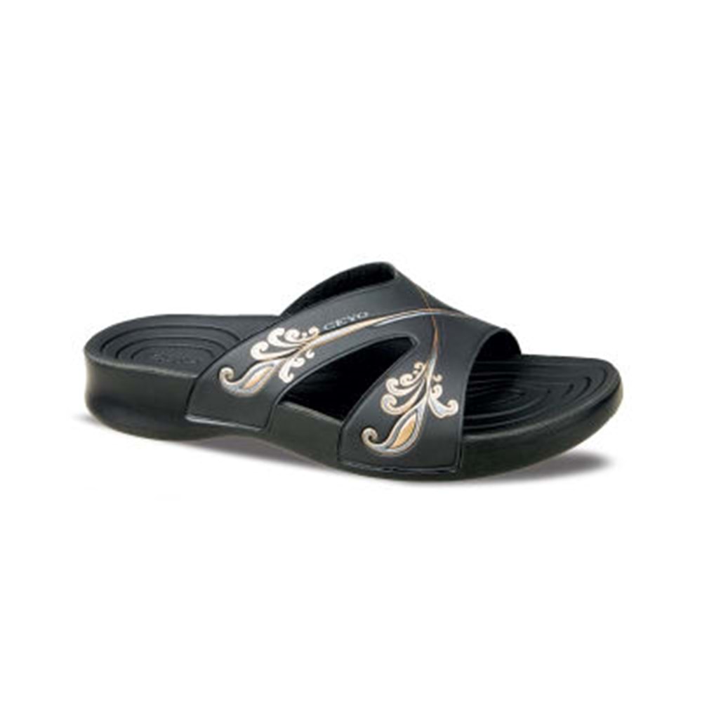 Ceyo 3400-20 Tam Ortopedik Sudan Etkilenmez Kadın Terlik - Siyah - 36