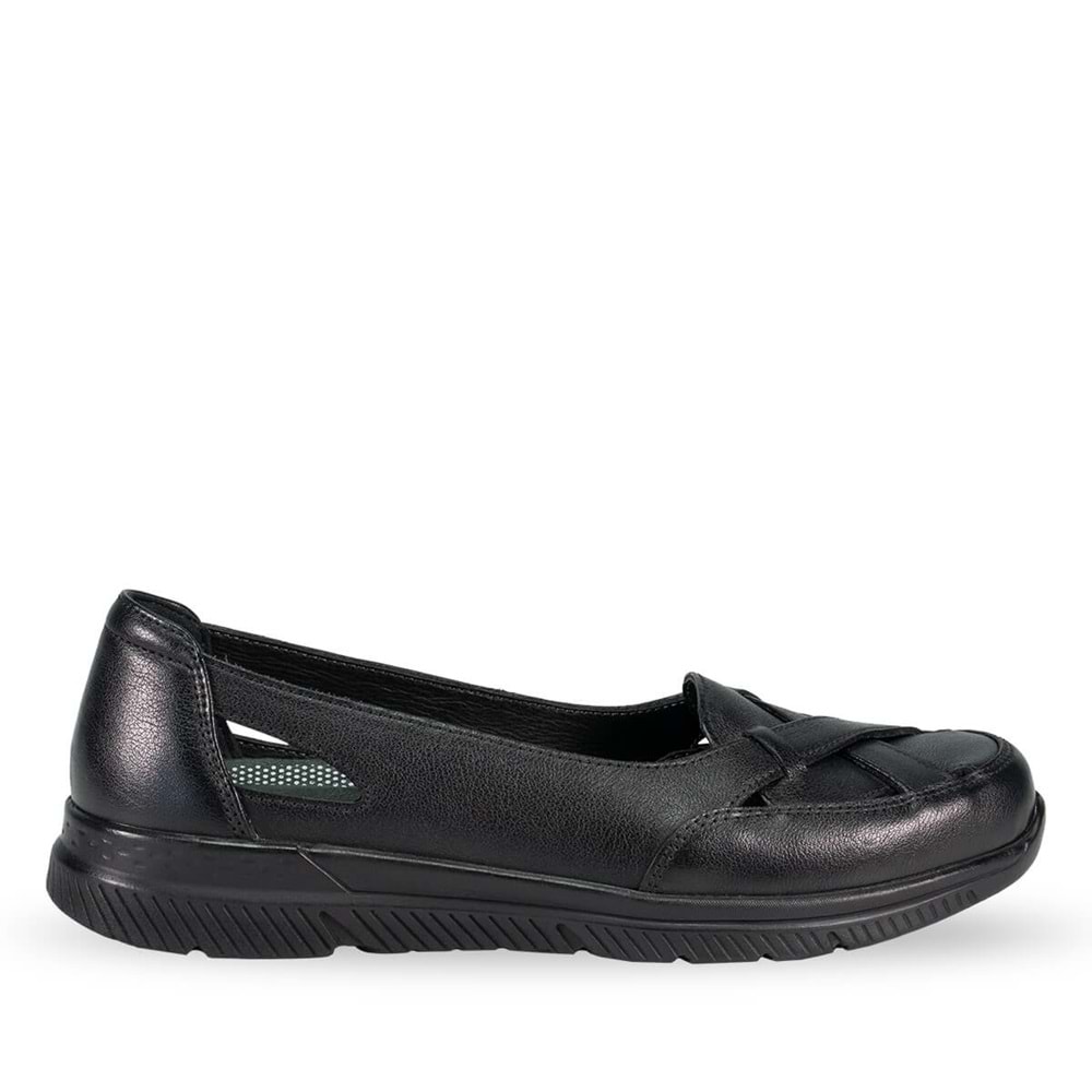 Forelli Anya Tam Ortopedik Hakiki Deri Kadın Yazlık Ayakkabı - Siyah - 37