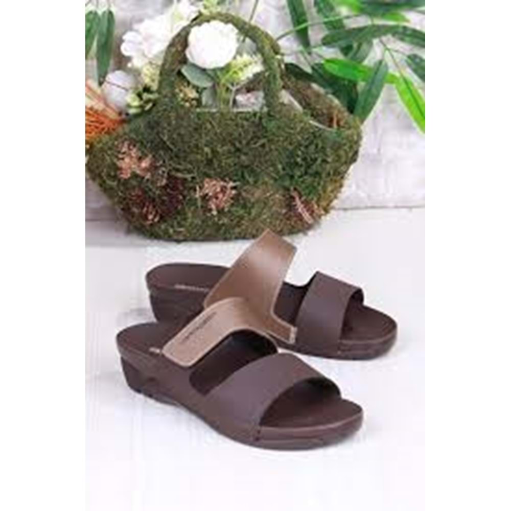 Ceyo Venedik-15 Tam Ortopedik Kadın Terlik - Kahverengi - 38