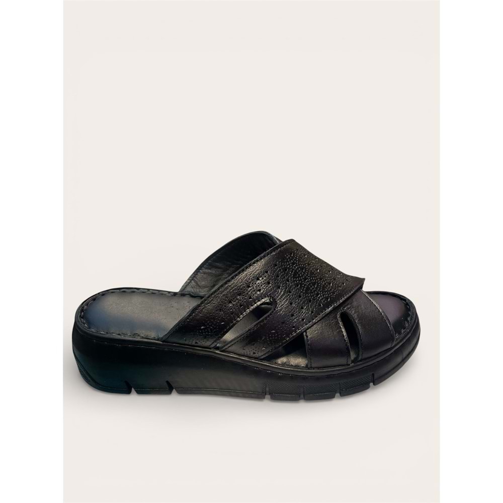 Kristal İrm.02 İçi Dışı Hakiki Deri Kadın Terlik - Siyah - 40