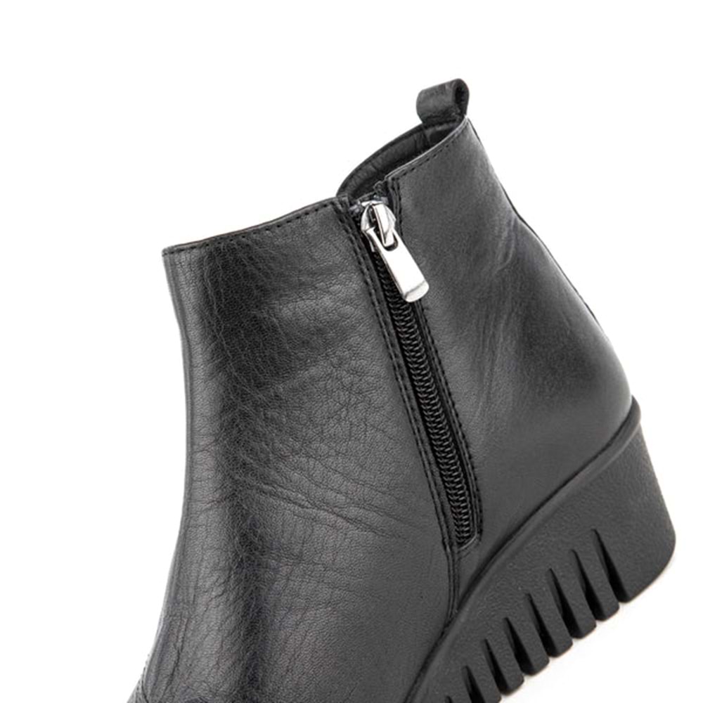 Muya Avior Ortopedik 6 Noktalı Iç Taban Hakiki Deri Kadın Bot - Siyah - 36