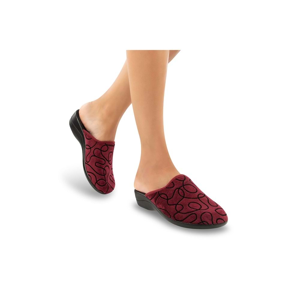 Muya Annie Ortopedik Taban Kadın Ev Terliği - Bordo - 40